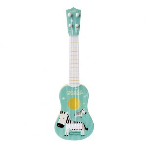 Kids Toy Beginner Classical Ukulele Guitar Educational Musical Instrument Toy for Kids Mini Guitar Musical Green Zebra