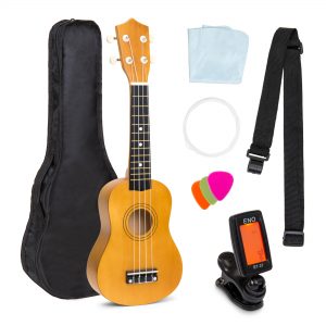Best Choice Products 21in Acoustic Basswood Ukulele Starter Kit w/ Gig Bag, Strap, Tuner, Extra Strings – Light Brown