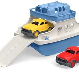 Green Toys Ferry Boat with Mini Cars Bathtub Toy, Blue