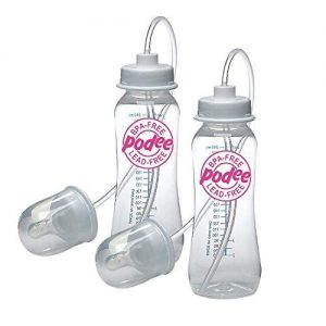 Podee Hands Free Baby Bottle – Anti-Colic Self Feeding System 9 oz (2 Pack – Pink)