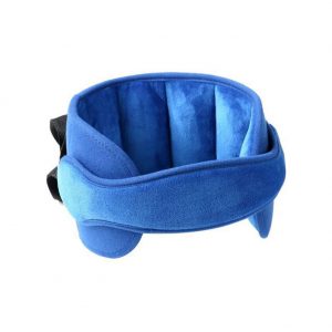 GOHIGH Child Head Support Band for Car Seats, Adjustable Comfortable Protect Pad Sleeping Headrest Neck Relief Pillow for Kids Children Toddler Infant and Adults, Blue