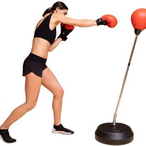 Protocol punching bag with stand | For Adults & Kids | Punching bag with stand plus boxing gloves | Adjustable height stand |Great for exercise and fitness fun for the entire family!