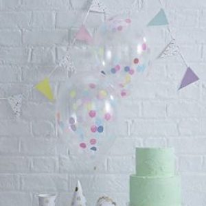 12” Rainbow Bright Confetti Balloons for Party Decoration (Pack Of 12)