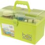 Pekky Plastic Small Handle Storage Box for Art Craft and Cosmetic (Green)