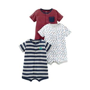 Simple Joys by Carter’s Baby Boys’ 3-Pack Snap-up Rompers