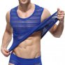 Mens Workout Tank Top and Short White Sleeveless Muscle Vest Casual Undershirt with Boxer Brief Underwear Set