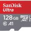 SanDisk Ultra 128GB microSDXC UHS-I card with Adapter – 100MB/s U1 A1 – SDSQUAR-128G-GN6MA