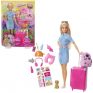 Barbie Doll and Travel Set with Puppy, Luggage & 10+ Accessories