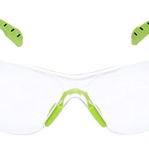 3M Safety Glasses, Solus 1000 Series, 1 Pair, ANSI Z87, Scotchgard Anti-Fog, Clear Lens, Green/Black Frame