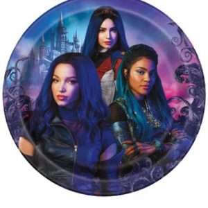 Descendants 3 Theme Birthday Party Supplies Set – Serves 16 – Tablecover, Plates, Napkins and Sticker – Mal, Uma and Audrey