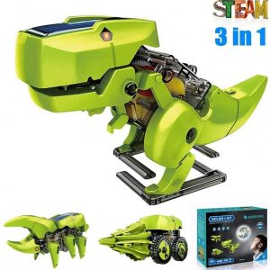 ASPPOPO STEM Projects for Kids Ages 8-12 Powerd by Solar 3 in 1 DIY Building Dinosaurs Toy Kids Science Kits Age 8 and up Gift for Boys Girls