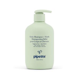 Pipette Baby Shampoo + Body Wash Tear-Free with Renewable Plant-Derived Squalane (Fragrance-Free, 12-Fluid-Ounce)