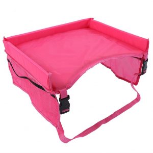 Car Tray, Waterproof Baby Infant Stroller Table Desk Storage Holder Car Tray for Kids(Red)