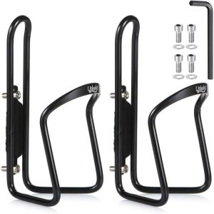USHAKE Water Bottle Cages, Basic MTB Bike Bicycle Alloy Aluminum Lightweight Water Bottle Holder Cages Brackets(2 Pack- Drilled Holes Required)