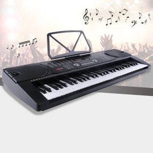 Uenjoy 61 Key Music Electronic Keyboard Electric Digital Piano Organ w/Power Supply /Microphone, Black