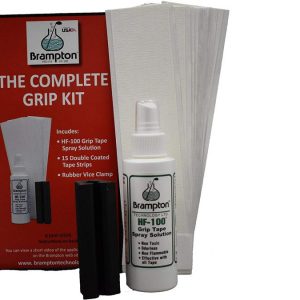Brampton Complete Grip Kit for Golf Club Regripping – Includes 15 Tape Strips, Rubber Vice Clamp, and 4oz Solvent w/ Sprayer