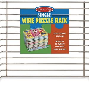 Melissa & Doug Puzzle Storage Rack – Wire Rack Holds 12 Puzzles