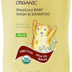MOMiN USDA Organic Baby Wash and Shampoo, with Shea & Cocoa, Extra Soothing, 8 Fl. Oz