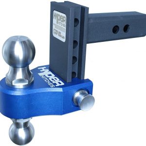 Hyper Hitches Adjustable Drop & Rise Trailer Hitch – Solid Stainless Steel 2″ and 2 5/16″ Balls, Fits 2″ Receiver (4″ Drop, Blue)