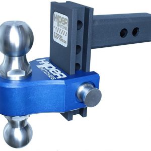 Hyper Hitches Adjustable Drop & Rise Trailer Hitch – Solid Stainless Steel 2″ and 2 5/16″ Balls, Fits 2″ Receiver (4″ Drop, Blue)