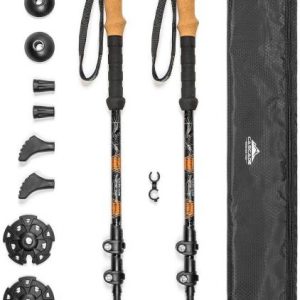 Cascade Mountain Tech Aluminum Adjustable Trekking Poles – Lightweight Quick Lock Walking Or Hiking Stick – 1 Set (2 Poles)