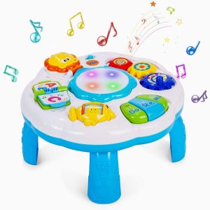 Dahuniu Baby Activity Table Musical Learning Toy 6 to 12 -18 Months Old Boy Girls Activity Center for Toddlers 1-3 Year Olds.Size 12.2 x 12.2 x 7.3 Inches