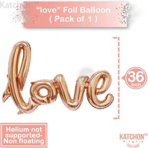 Love Balloons Decorations, Rose Gold – Large, Pack of 13 | Beautiful Rose Gold Love Balloon for Valentines-Day Party Supplies, Heart Shaped Rose Gold and Latex Balloon kit | Wedding, Bridal Shower