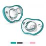 Nanobebe Pacifiers 0-3 Month – Orthodontic, Curves Comfortably with Face Contour, Award Winning for Breastfeeding Babies, 100% Silicon – BPA Free. Perfect Baby Registry Gift 2pk,Teal