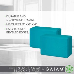 Gaiam Essentials Yoga Block (Set of 2) – Supportive Latex-Free EVA Foam Soft Non-Slip Surface for Yoga, Pilates, Meditation