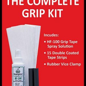Brampton Complete Grip Kit for Golf Club Regripping – Includes 15 Tape Strips, Rubber Vice Clamp, and 4oz Solvent w/ Sprayer