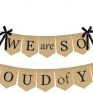 Burlap We are So Proud of You Banner – Rustic Vintage Graduation Banner | Graduation Decorations for Graduations Party Supplies 2020 | Great for Graduation Party, Grad Party , Home Party Decor Backdrop | No DIY Required