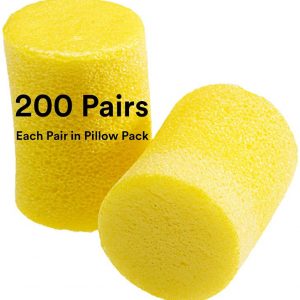 3M Ear Plugs, E-A-R Classic OCS1137, Foam, Uncorded, Disposable, NRR 29, For Drilling, Grinding, Machining, Sawing, Sanding, Welding, 1 Pair/Pillow Pack, 200 Pair/Box