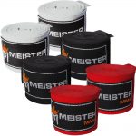 Meister Adult 180″ Hand Wraps for MMA & Boxing – 3 Pairs Pack