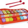 Toysery 2 in 1 Piano Xylophone Kids Toy, Educational Toddler Musical Instruments ToySet, 8 Multicolored Key Scales in Crisp and Clear Tones with Mallets Music Cards and Songbook for Babies Boys Girls