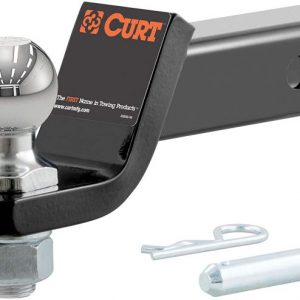 CURT 45036 Trailer Hitch Mount with 2-Inch Ball & Pin, Fits 2-in Receiver, 7,500 lbs, 2″ Drop