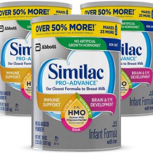 Similac Pro-Advance Non-GMO Infant Formula with Iron, with 2’-FL HMO, for Immune Support, Baby Formula, Powder, 36 Oz, Pack of 3 (One-Month Supply)