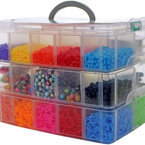 Bins & Things Storage Container with 30 Adjustable Compartments for Storing & Organizing Sewing Embroidery Accessories Threads Bobbins Beads Beauty Supplies Nail Polish Jewelry Arts & Crafts – Large