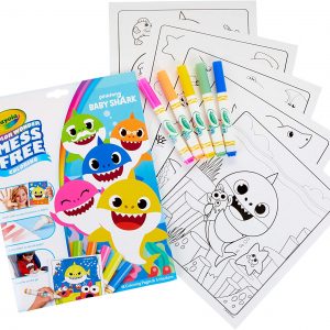 Crayola Baby Shark Wonder Pages Mess Free Coloring Gift, Kids Indoor Activities at Home