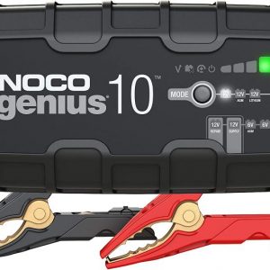 NOCO GENIUS10, 10-Amp Fully-Automatic Smart Charger, 6V And 12V Battery Charger, Battery Maintainer, And Battery Desulfator With Temperature Compensation