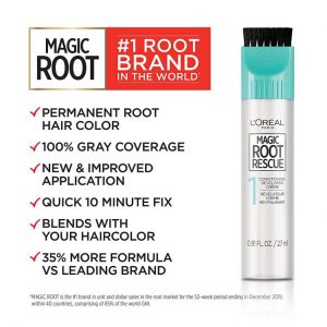 L’Oreal Paris Magic Root Rescue 10 Minute Root Hair Coloring Kit, Permanent Hair Color with Quick Precision Applicator, 100% Gray Coverage, 4A Dark Ash Brown, 2 count