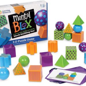 Learning Resources Mental Blox Critical Thinking Game, Homeschool, 20 Blocks, 20 Activity Cards, Ages 5+