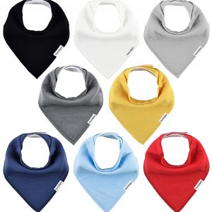 TheAZBaby Baby Bandana Drool Bibs for Boys and Girls, Organic, Plain colors, Unisex 8 Pack Baby Shower Gift Set for Teething and Drooling, Soft Absorbent and Hypoallergenic ( Solid Colors )