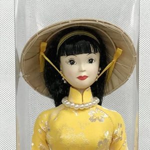 Vietnamese Doll – Doll with yellow silk Aodai and conical hat- BBK31