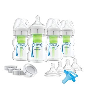 Dr. Brown’s Breastfeeding Baby Bottles, Options+ Wide-Neck Breast to Bottle Feeding Set