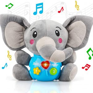 STEAM Life Plush Elephant Baby Toys – Educational Baby Toy – Musical Toy for Baby 0 to 36 Months – Baby Light Up Toys – Educational Musical Toys for Infants Babies Toddlers 0 3 6 9 12 month (Elephant)