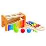 Hape Pound & Tap Bench with Slide Out Xylophone – Award Winning Durable Wooden Musical Pounding Toy for Toddlers, Multifunctional and Bright Colours