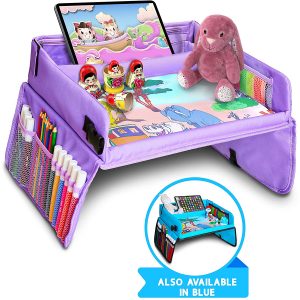Kids Travel Tray, Kids Art Set, Travel Art Desk for Kids, Activity, Snack, Play Tray & Organizer – Keeps Children Entertained – Portable and Foldable + Storage Bag
