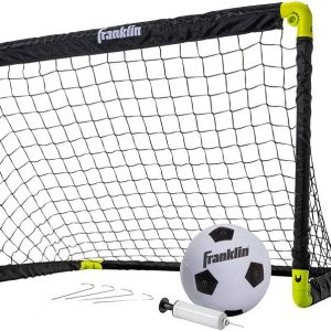 Franklin Sports Kids Mini Soccer Goal Set – Backyard/Indoor Mini Net and Ball Set with Pump – Portable Folding Youth Soccer Goal Set – 36″ x 24″