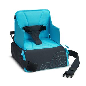 Roll over image to zoom in Munchkin Brica GoBoost Travel Booster Seat, Blue/Grey