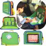 Kids Backseat Travel Tray Organizer Holds Crayons Markers an iPad Kindle or Other Tablet. Great for Road Trips and Travel used as a Lap Tray Writing Surface or as Access to Electronics for Kids Age 3+